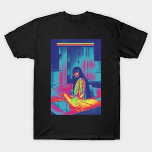 "The Girls Gaze" | | Vaporwave Ciberpunk Digital Collage T-Shirt